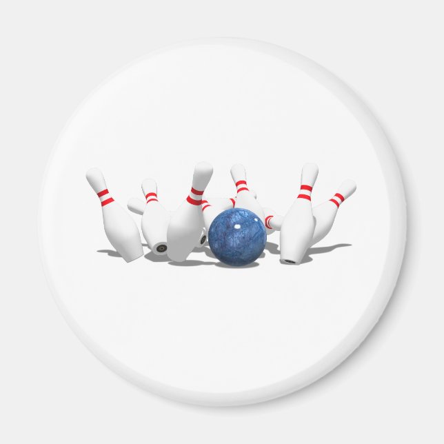 Aimant Grève ! Boule de Bowling & Épingles : (Devant)