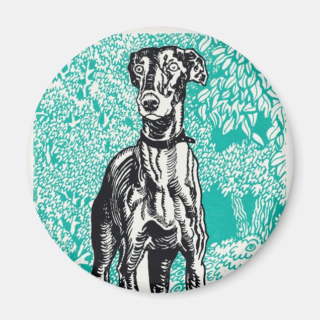 Aimant Greyhound Moriz Jung peinture peinture art animal (Devant)