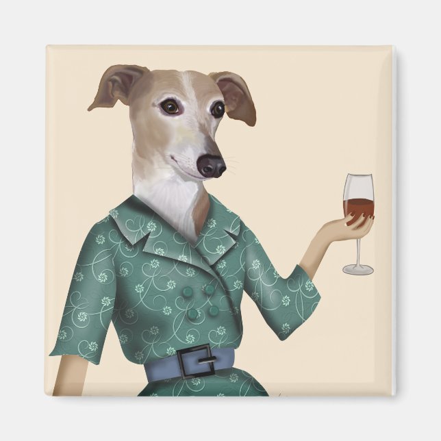Aimant Greyhound Wine Snob (Devant)