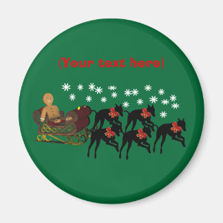 Aimant Greyhounds Sleigh Christmas Holiday Magazine