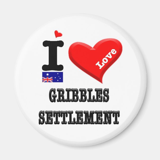 Aimant GRIBBLES SETTLEMENT - I Love (Devant)
