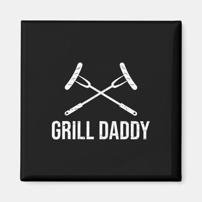 Aimant Grill Daddy Funny Fête des pères Cadeau-grillfathe (Devant)