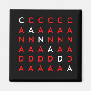 Aimant Grille de mots croisés du Canada Couleur foncée