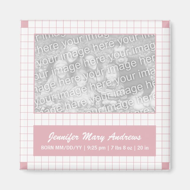Aimant Grille rose (Devant)