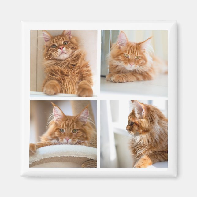 Aimant Grille simple Collage 4 Quatre photos (Devant)