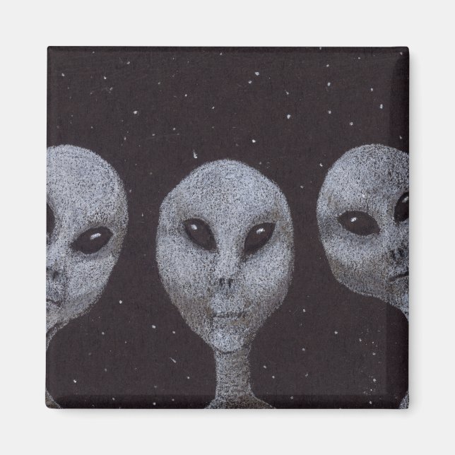 Aimant Gris Alien (Devant)