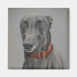 Aimant gris d'art de chien de lévrier