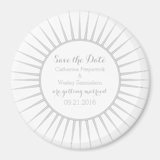 Aimant Gris Déco Rétro Enregistrer l'aimant Date