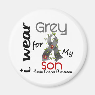 Aimant Gris d'usage du cancer du cerveau I pour mon fils