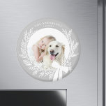 Aimant Gris et blanc argenté Simple Feu de Noël Photo<br><div class="desc">Aimant photo de vacances avec une simple couronne de Noël. Pour une personnalisation plus avancée de cette conception,  cliquez sur le BOUTON DESIGN TOOL ci-dessus !</div>