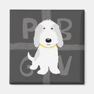 Aimant Gris et Blanc PBGV