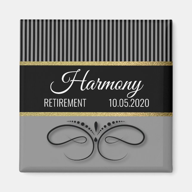 Aimant Gris et papillon - Huile d'or (Devant)