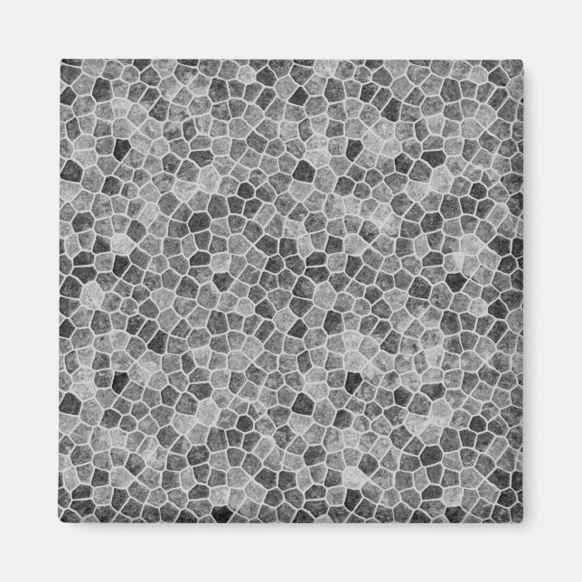 Aimant Gris ultime pavé patchwork motif terrazzo (Devant)