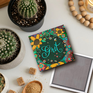 Aimant Grit Bumblebee Coeurs Amusants Inspiritisme Floral