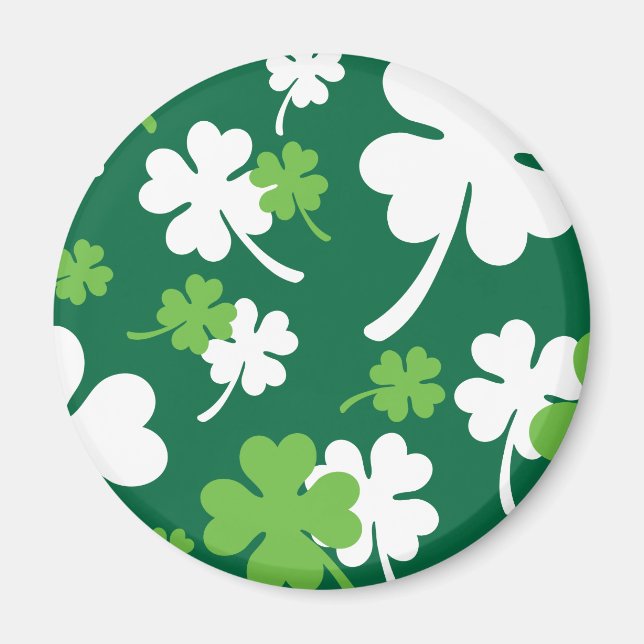 Aimant Groen klavertje vier blaadjes. Saint Patrick's Day (Devant)