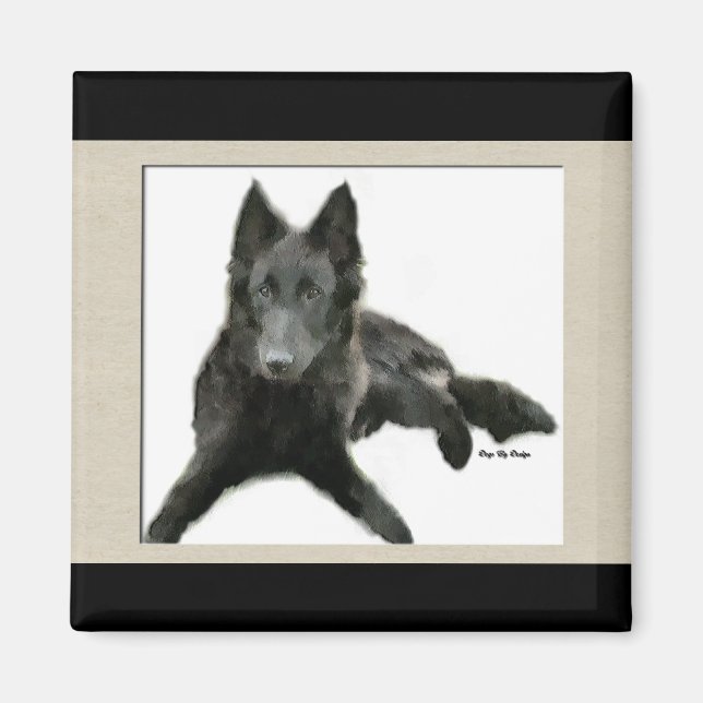 Aimant Groenendael Belgique Cheepdog Cadeaux (Devant)