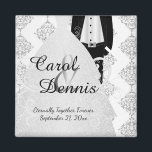 Aimant Groom & Bride Keepsaké<br><div class="desc">Le Mariage Favorise Les Magnets. Un Mariage Jour Garder de la Mariée et de la Salle prêt à personnaliser. Remarque : Toutes les zones de modèle n'ont pas besoin d'être modifiées. 📌 Si vous avez besoin d'une personnalisation plus poussée, cliquez sur le bouton "Cliquez pour Customiser plus loin" ou "Customiser...</div>