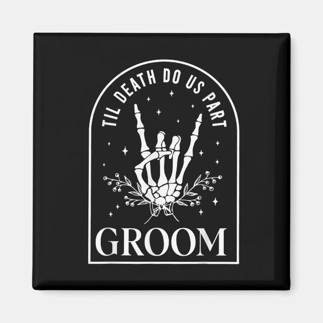 Aimant Groom Bride Skeleton Rock Couples Mariage Hal (Devant)
