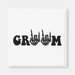 Aimant Groom Bride squelette gothique Halloween Mariage B