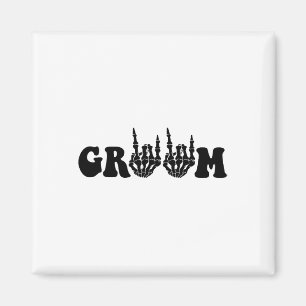 Aimant Groom Bride squelette gothique Halloween Mariage B