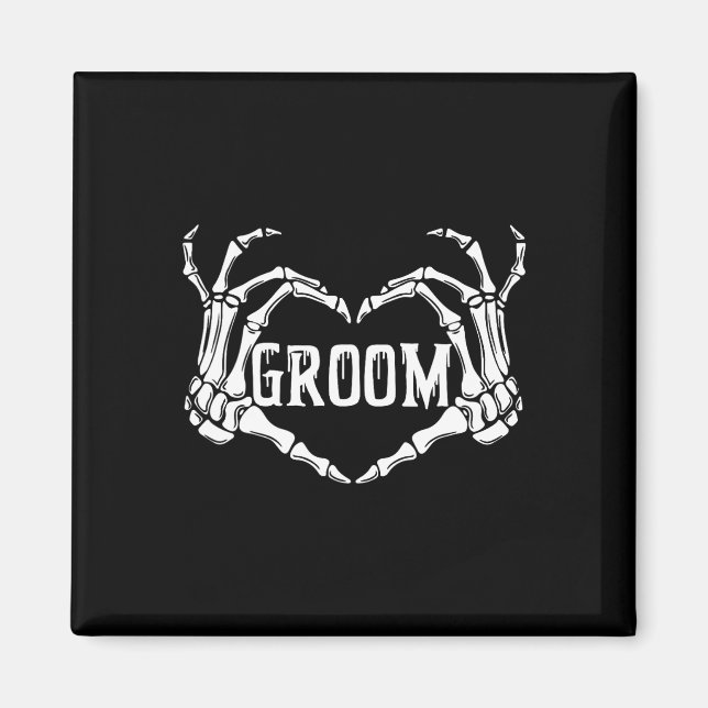 Aimant Groom éffrayant Skeleton Mains Halloween Fiançaill (Devant)