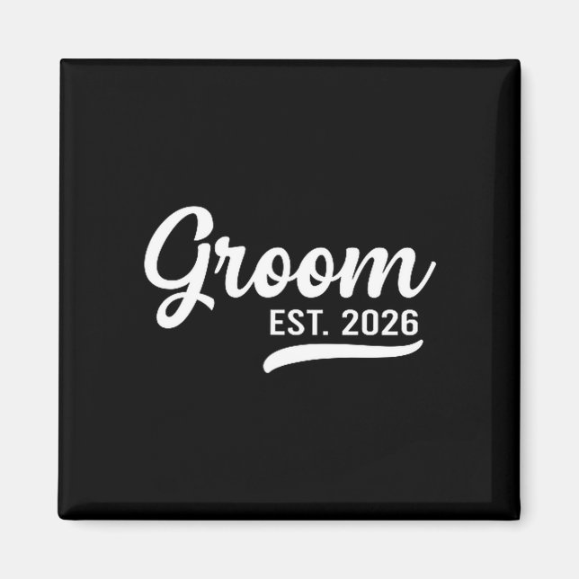 Aimant Groom Est 2026 Just Married Honeymoon Wedding Groo (Devant)