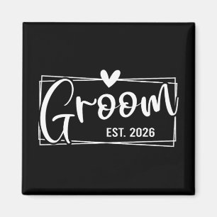 Aimant Groom Est. 2026 Mari juste marié Mariage Engag