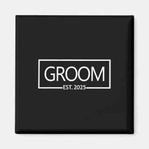 Aimant Groom Est. Marr 2025 Mariage marié juste Marr
