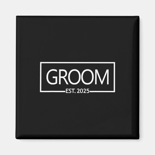 Aimant Groom Est. Marr 2025 Mariage marié juste Marr (Devant)