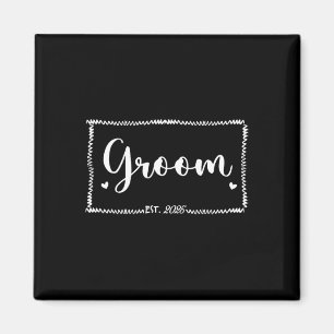 Aimant Groom Est. Marr 2025 Mariage marié juste Marr