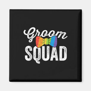 Aimant Groom Squat Chemise Lgbt Pride Mariage Gay Bachelo