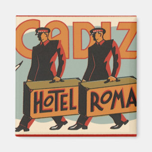 Aimant Grooms d'hôtel vintage Hotel Roma, Cadiz, Espagne