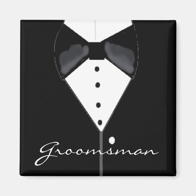 Aimant Groomsman Mariage Tuxedo (Devant)