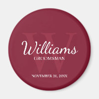 Groomsmen de script personnalisé Nom et monogramme