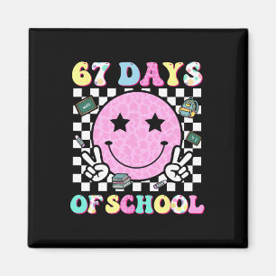 Aimant Groovy 67 Jours D'école Visage Sourire Enseignant
