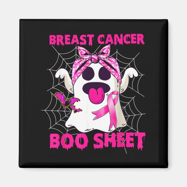 Aimant Groovy Breast Cancer est Boo Sheet Awareness (Devant)