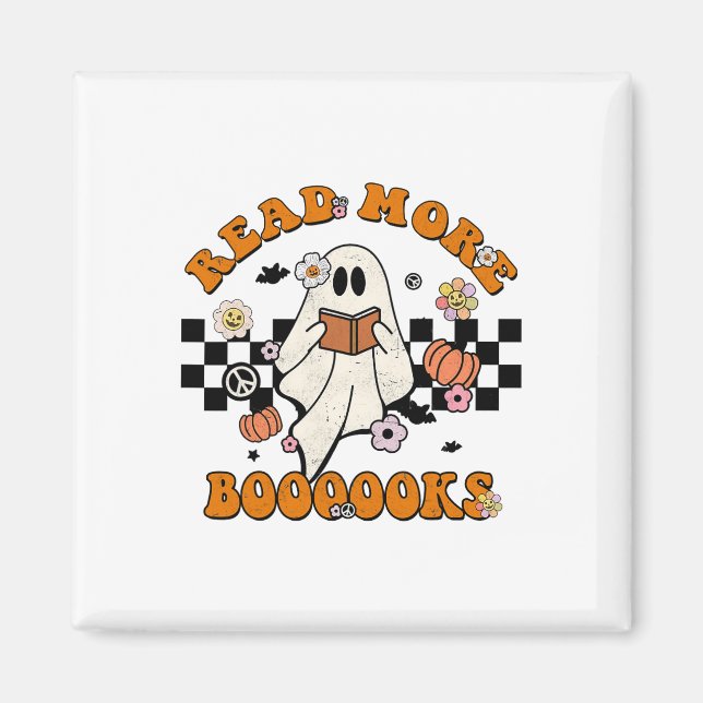 Aimant Groovy Halloween Read More Books Cute Boo Read A B (Devant)