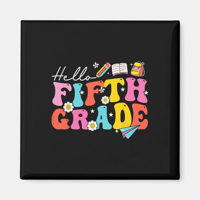 Aimant Groovy Hello Fifth Grade 5e année Ck retour à l'éc (Devant)