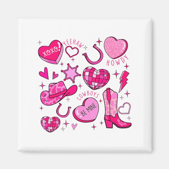 Aimant Groovy Howdy Valentine Western Valentines Day Cowb (Devant)