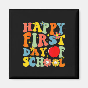 Aimant Groovy Joyeux Premier Jour D'école Retour à l'écol