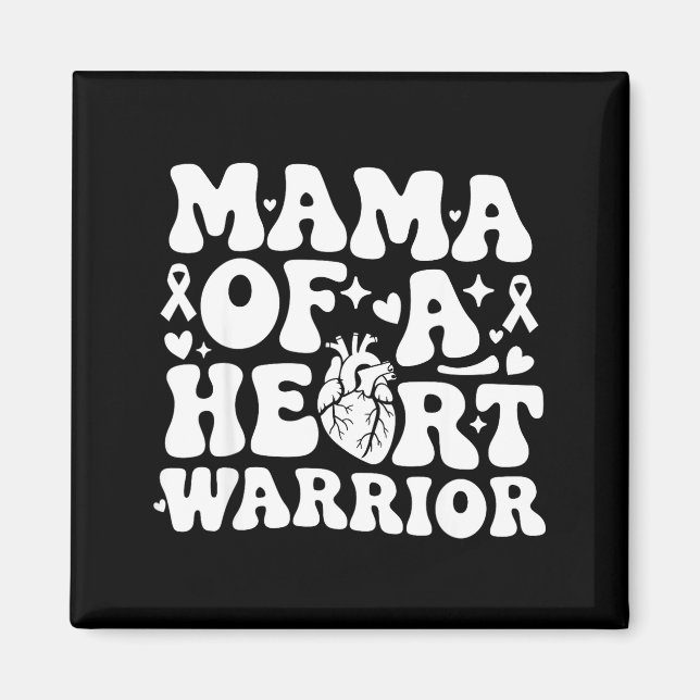 Aimant Groovy Mama Of A Heart Warrior Chd Awareness Heart (Devant)