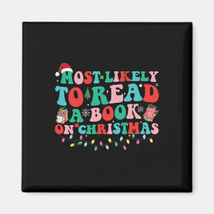 Aimant Groovy Noël Plus Susceptible De Lire Un Livre Sur 