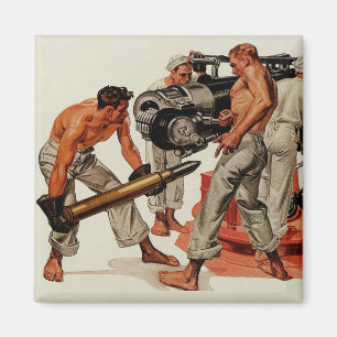 Aimant Gros morceaux de marin chargeant la grande arme à