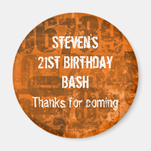 Aimant Gros numéros gras sur Grunge Merci Anniversaire