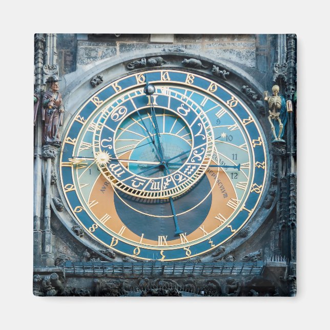 Aimant Gros plan sur l'horloge astronomique de Prague (Devant)