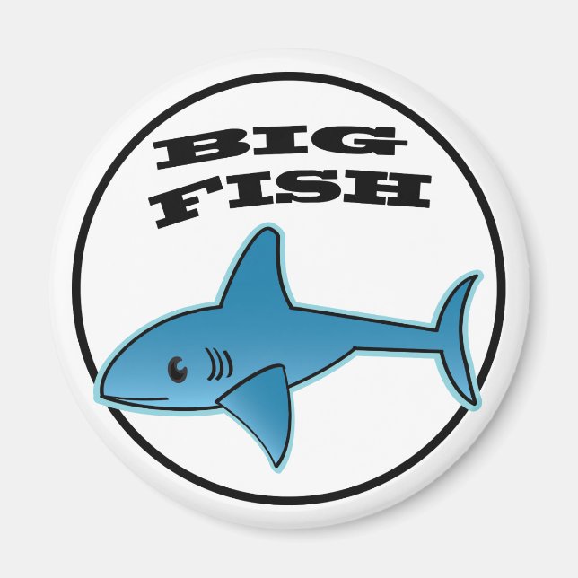 Aimant Gros Poisson - Standard,  D'Aimant Rond De 2¼ Pou (Devant)