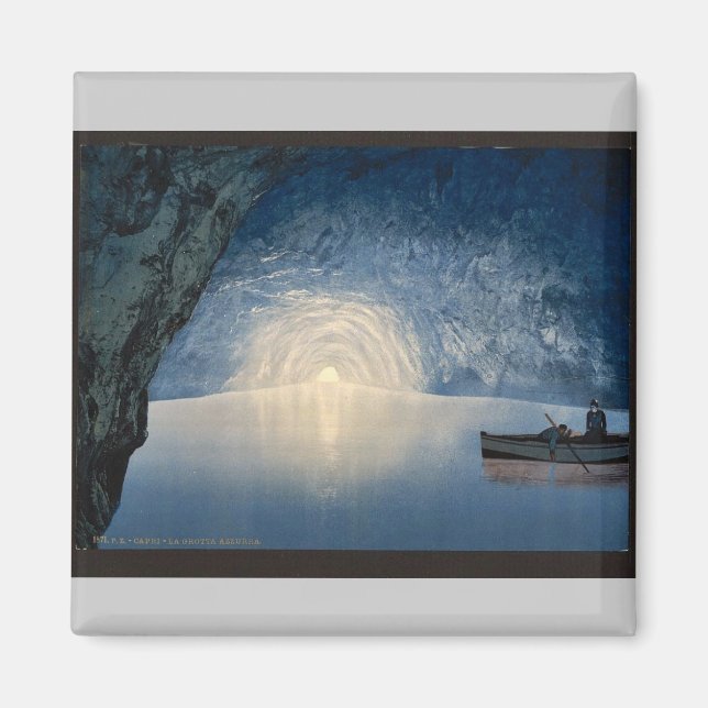 Aimant Grotte bleue, Capri, Île de, Italie Photo vintage (Devant)