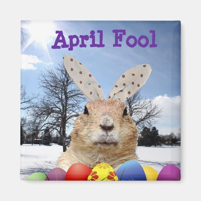 Aimant Groundhog April Fool Day (Devant)