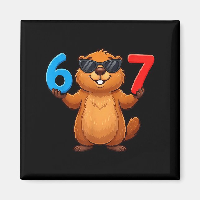 Aimant Groundhog Six Seven Drip 67 Meme Funny 6-7 Groundh (Devant)