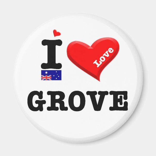 Aimant GROVE - I Love (Devant)
